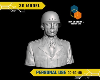 Modelo 3D de George S. Patton - Archivo STL de alta calidad para impresión 3D (USO PERSONAL)