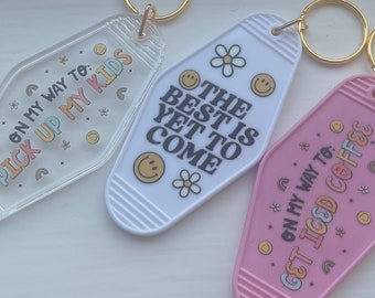 Motel Keychain l Retro Keychain l UV-DTF Keychain l Girly Keychain l Mama Keychain l Car Accessories