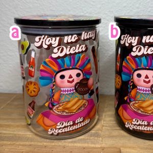 Hoy No Hay Dieta Glass Mug l Spanish Mugs l UV-DTF Mugs l Mexican Mugs l
