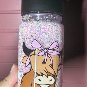 Highland Cow SnowGlobe Tumbler l Highland SnowGlobe l Kids SnowGlobe Tumbler l Kids Tumbler l