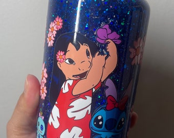 ラインストーン リロ アンド スティッチ、スノー グローブ タンブラー