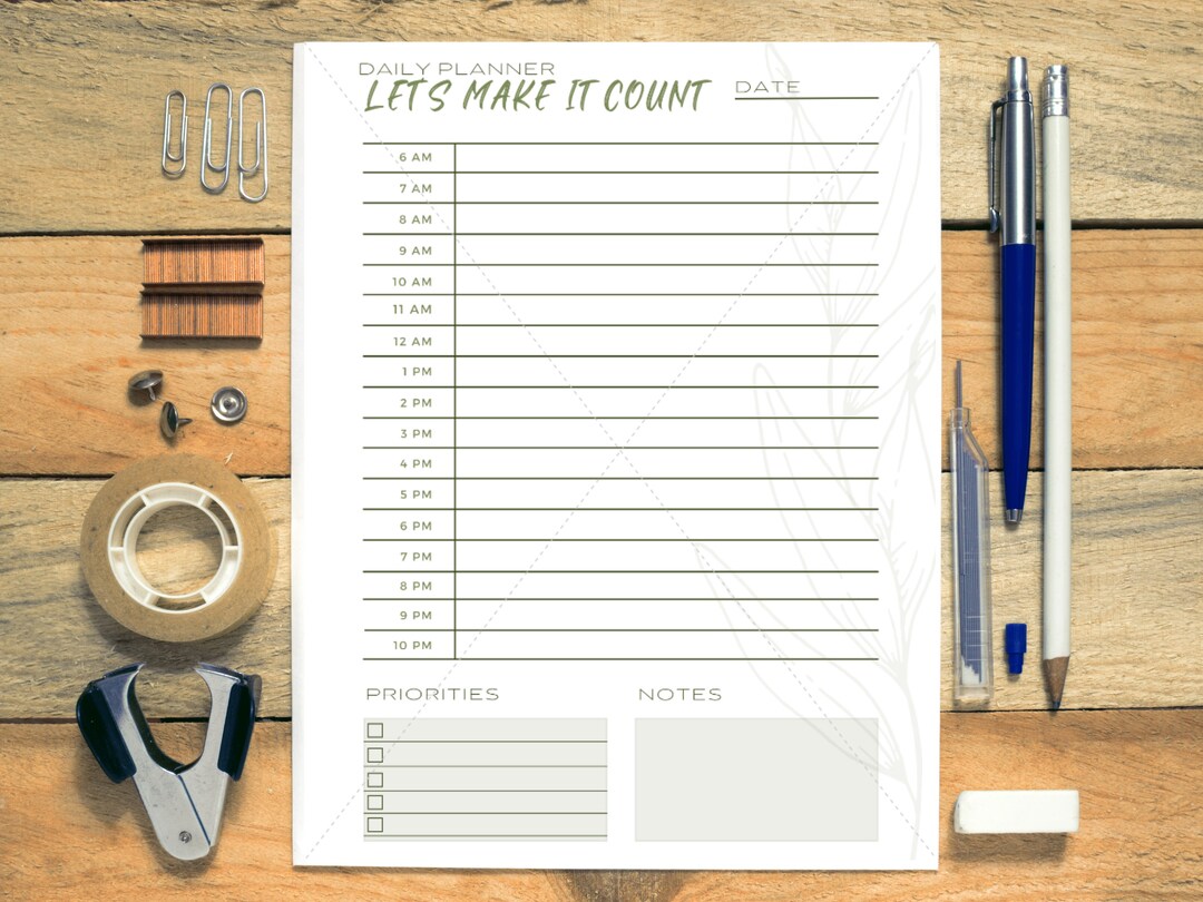PRINTABLE TIME PLANNER to Do List Printable Day Planner - Etsy