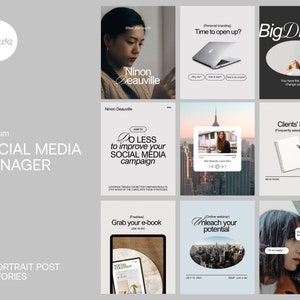 Premium Instagram Canva templates for Social Media manager, Business Coach, Creative Agency