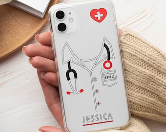 Personalized Name Nurse iPhone 14 13 12 11 Case, Custom iPhone CoverTough Protective Cover iPhone 14 Pro Case, 13 12 11 Pro Mini Plus