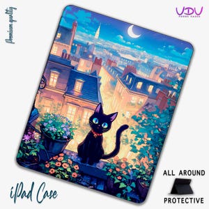 Cat iPad Pro Case, Cute Kitty iPad Case iPad 9th Gen, iPad Air 5th Gen | Pro 12.9, 11 inch, 10.2, 10.9 - Pencil Holder ipad air 11 pro 13