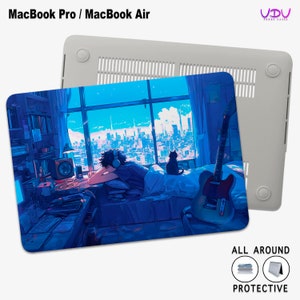 Kawaii Anime MacBook Hülle, Süßer Japanischer Lofi Studio Cartoon für MacBook Pro 16 Zoll, MacBook Air/Pro 11/12/13/14/15/16 Zoll Schutzhülle