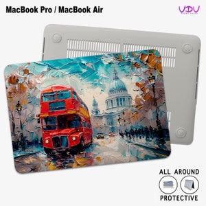 London Paint MacBook Case, Oil Painting Hard Cover Design for MacBook Air/Pro 11/12/13/14/15/16 Inch Protective Case, MacBook air 13