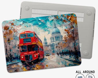 London Paint MacBook Case, Oil Painting Hard Cover Design for MacBook Air/Pro 11/12/13/14/15/16 Inch Protective Case, MacBook air 13