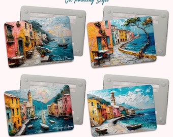 Aangepaste olieverfschilderij MacBook Case, gepersonaliseerd Italië landschapsontwerp MacBook Pro Skin MacBook Air/Pro 11/12/13/14/15/16 inch beschermend