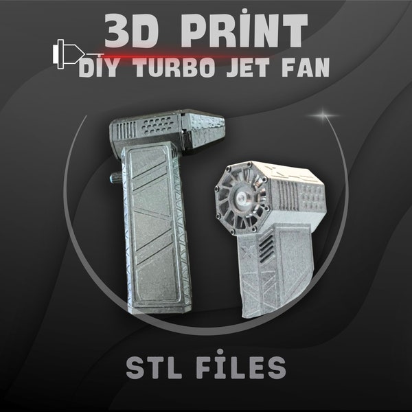 mini jet turbo fan, high power, 3d stl file, easy printing, Do it yourself , Digital Download STL files