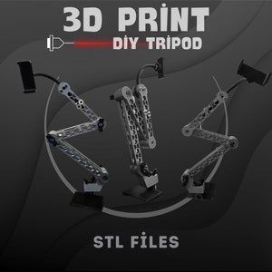 Camera and phone holder, Tripod DİY, 3d print tripod, Stl files, 28 inches, Digital Download