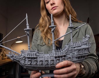 Ghost Ship 3D Model – Cursed Pirate Galleon Miniature (3MF File)