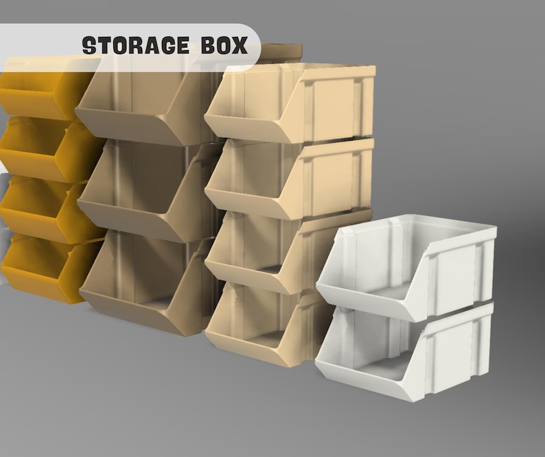 Peut inclure: Un ensemble de bo&icirc;tes de rangement en jaune, beige et blanc. Les bo&icirc;tes sont empil&eacute;es les unes sur les autres et sont &eacute;tiquet&eacute;es "STORAGE BOX".