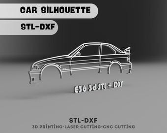 Car Silhouette Wall Decor, CNC Laser Cut File (Digital Download)