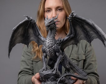 Detailed Dragon 3D Print Model, Wyvern Miniature, 3MF File (Digital Download)