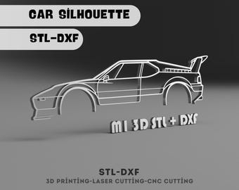 Car Silhouette Wall Decor, Laser Cut/CNC/3D Print (Digital Download)