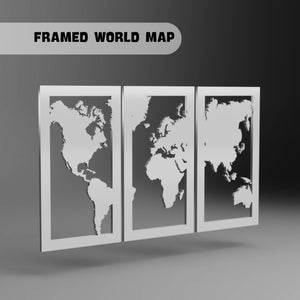 Weltkarte, Metall Weltkarte, Lasercut Dateien, Digitale Schneidedatei, DXF AI PDF für das Laserschneiden. Moderne Wanddekoration