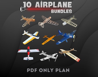 Modellbau Flugzeug 10-teiliges Planpaket, Modellflugzeug (Digitaler Download PDF)