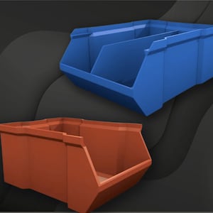 Peut inclure: Deux bacs de rangement en plastique, l'un bleu et l'autre orange, avec des s&eacute;parateurs. Les bacs sont con&ccedil;us pour organiser de petits objets.