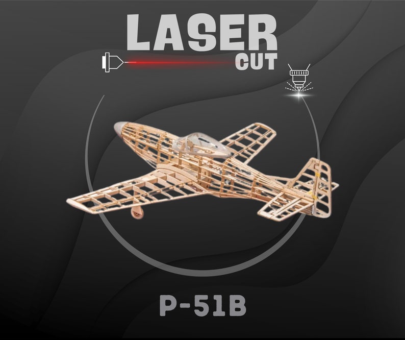 Airplane Rc P51B Laser Cut File Digital Download Drawing Dxf Etsy