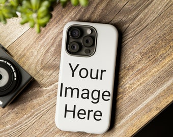 May include: White phone case with a camera lens cutout and the text "Your Image Here" printed on the back.