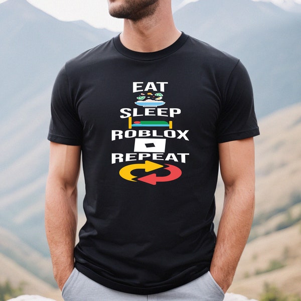 Eat Sleep Roblox Repeat Shirt, Roblox Shirt, Gamer Shirt, Streamer Shirt, Event Shirt, Roblox Tee, Roblox Lover Shirt, Roblox Shirt For Kids