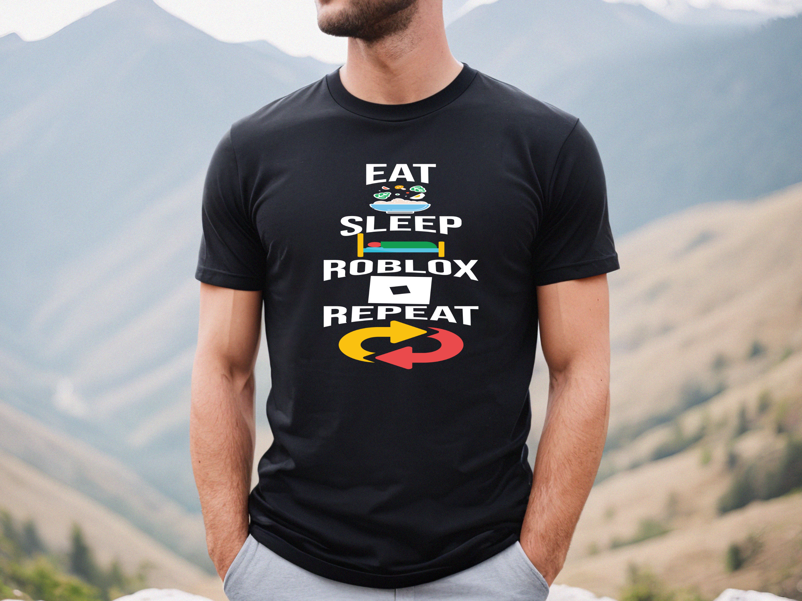 Eat sleep Roblox Repeat  Essential T-Shirt by bumpeshop