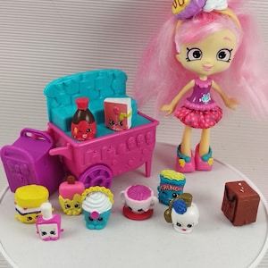 Vintage shopkins toys set with doll