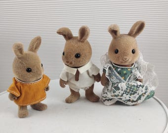 Familia de conejos cervatillo Dappledawn de Sylvanian Families Tomy 1.ª edición Calico Critter