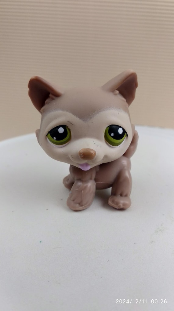 Littlest Pet Shop #358 HUSKY Dog Tan/beige - Authentic  LPS Husky Puppy #358 Toy display picture 1