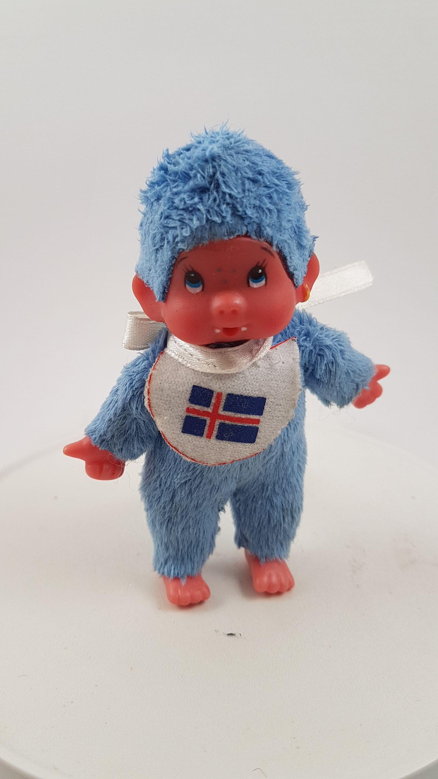 Reserved Vintage Blue Monchhichi Souvenir, Monchichi Vampire Doll
