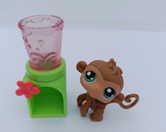 Little Pet Shop LPS #57 Brown And Tan Monkey With Green Eyes Hasbro