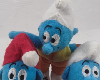 Peluche azul vintage de la película Los Pitufos, de McDonald's, usado.