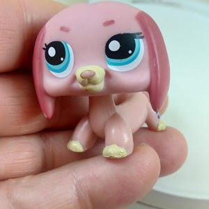 LPS Pink Dachshund #1306 / Authentic Littlest Pet Shop dog