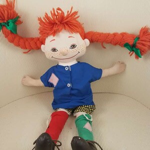16" vintage 1988 omega toy originsl PIPPI longstocking doll stuffed plush