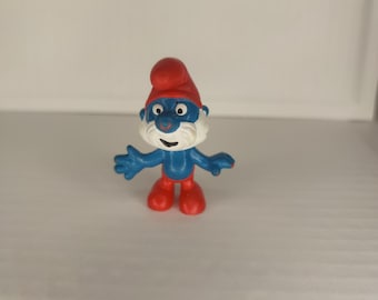 The Smurfs Papa Smurf HTF Schleich Figure PVC Vintage Figurine Peyo