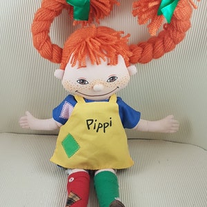 Vintage 1988 Omega Toy Original PIPPI Longstocking Doll Stuffed