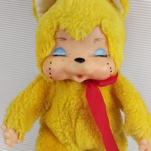 Vintage Monchhichi cat, Monchichi Doll,  Thumbsucking cat Toy - Plush Doll Toy