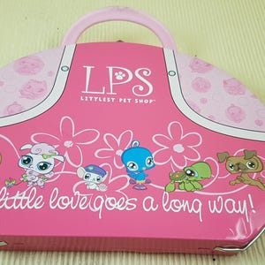 Ensemble de jeu magnétique de Littlest Pet Shop - Sac à main en étain - Authentique Hasbro - Occasion