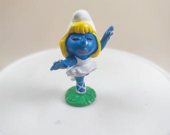 Figura de PVC vintage de Peyo de la bailarina de los Pitufos n.° 20098