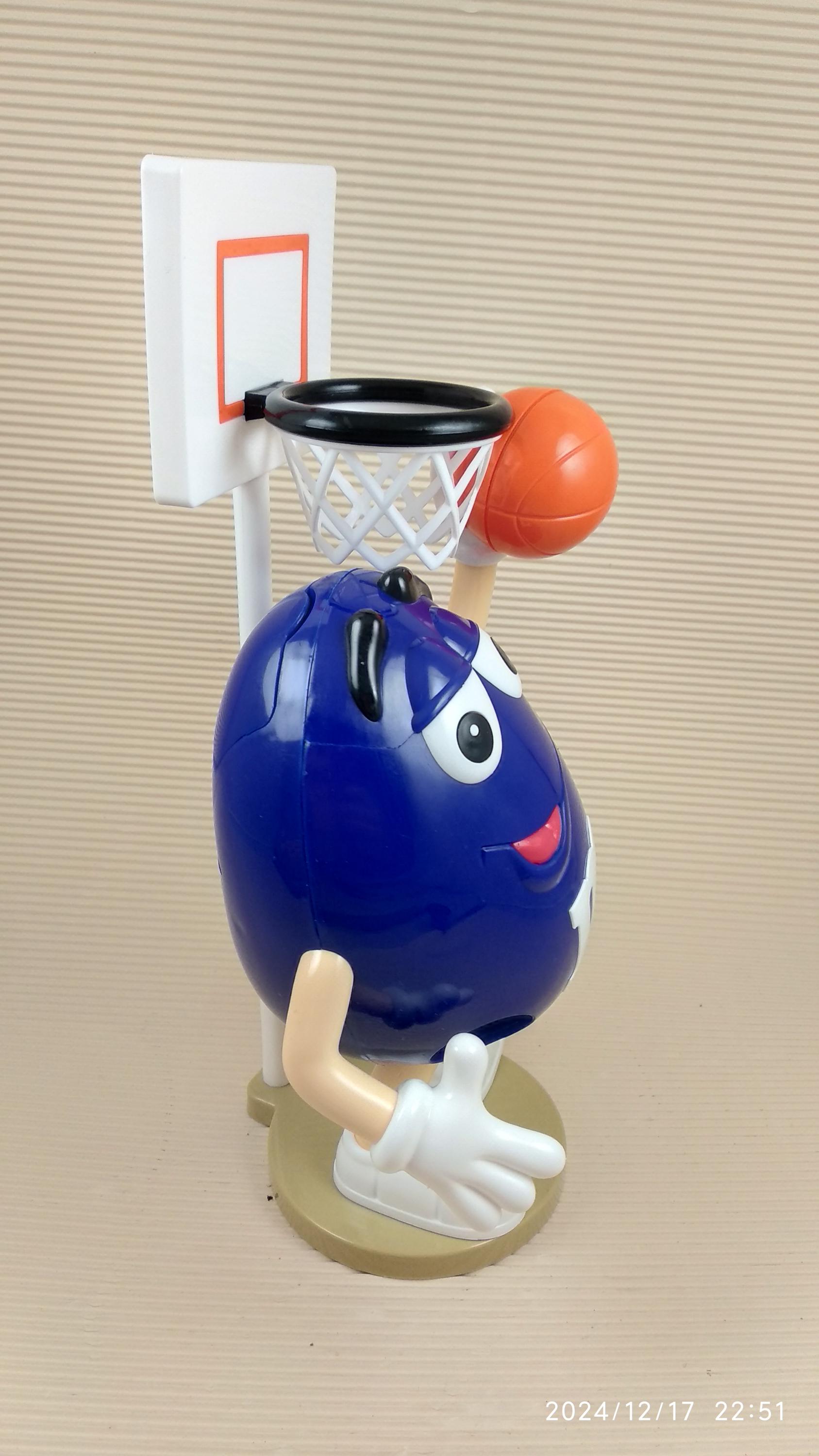 Vintage M&M Peanut MM Blue Basketball Player Candy Dispense