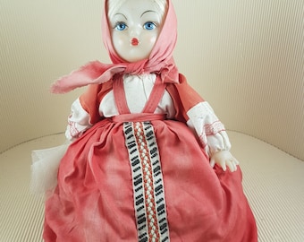 Vintage russian doll collectible folklore doll
