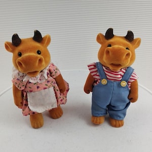 1980&#39;s Vintage Forest Families COW Dad Mom