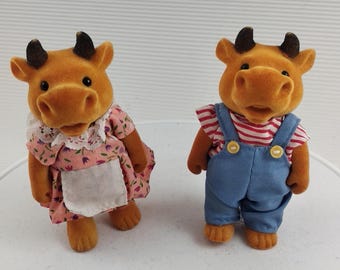 1980's Vintage Forest Families COW Dad Mom