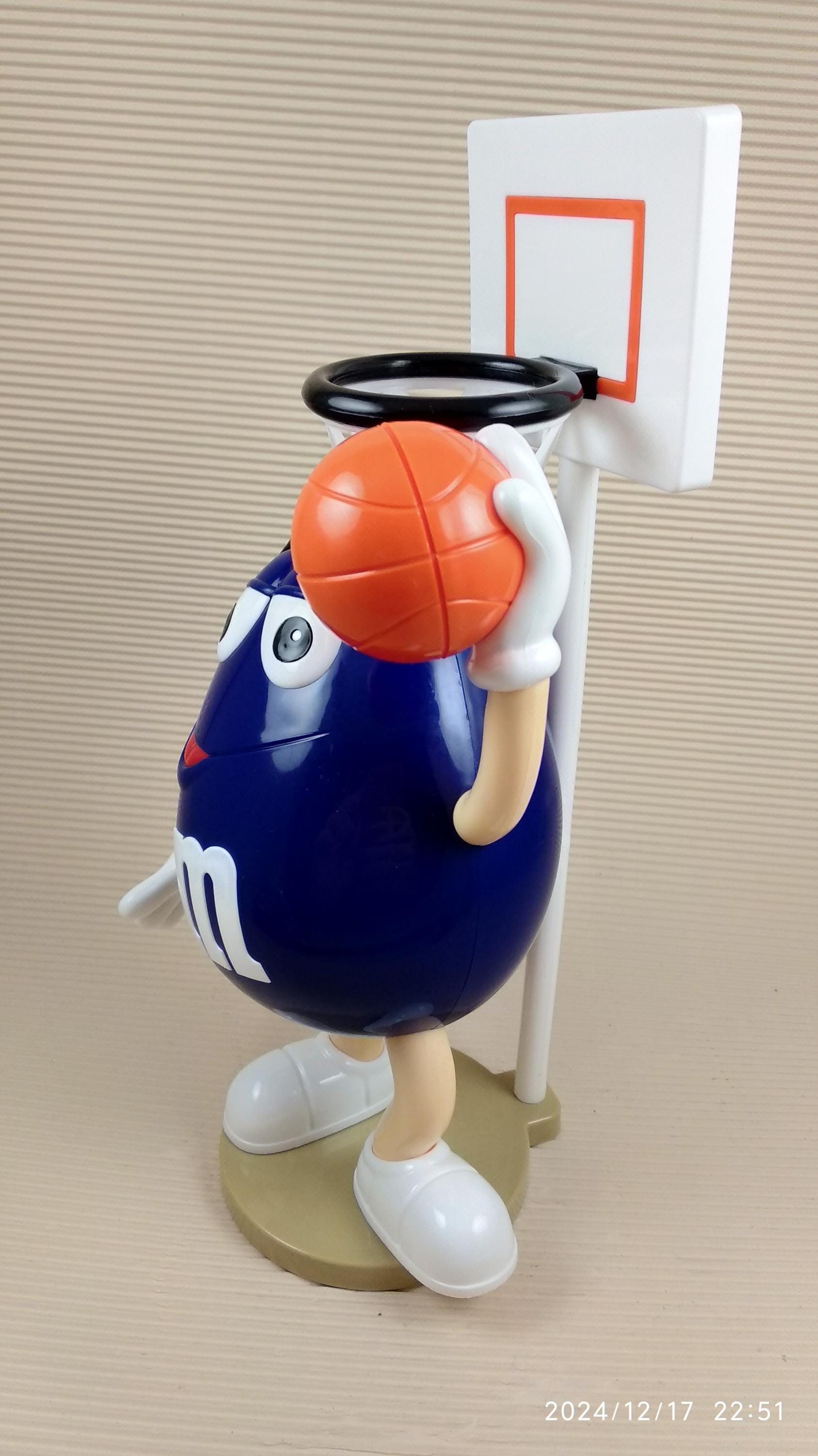 Vintage M&M Peanut MM Blue Basketball Player Candy Dispense