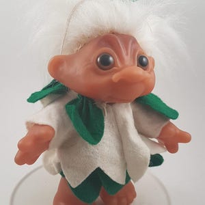 Vintage authentic Thomas Dam Troll Doll boy white Hair,made in China 1984s,