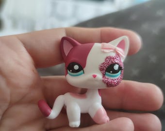 Cat 2291 Lps Pink Shorthair Cat Littlest Pet Shop Cat Pink White