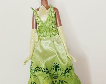 ティアナ風ドールドレス：11.5インチまたは17インチの人形用イエロー