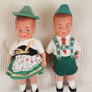 Vintage two dolls collectible folklore Germany