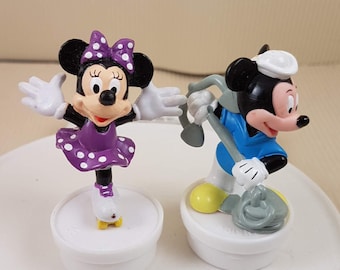 Figuras vintage de Minnie Mouse y Mickey de Disney de 1988 - Adornos para tartas
